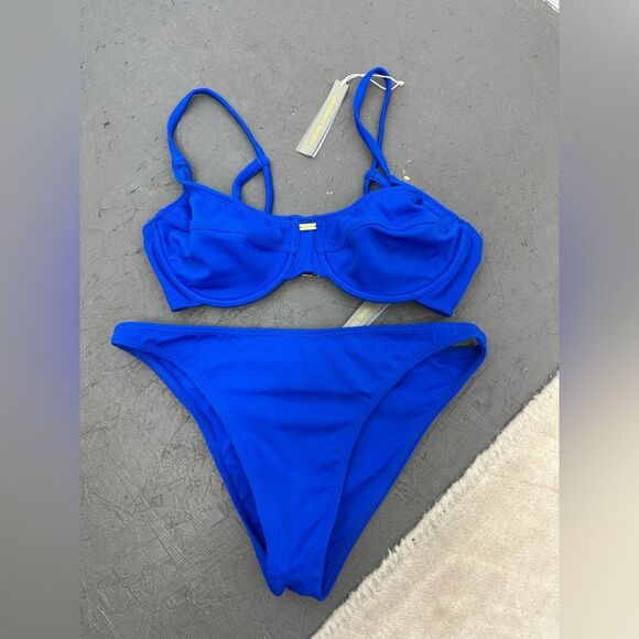 Gooseberry So Chic Bikini Set Sculpting Top & Bottom In Royal Blue Size XS/S - Picture 6 of 16